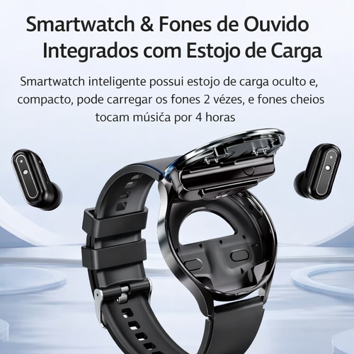 ⌚🔥 Relógio Inteligente 2 em 1 com Fones TWS Embutidos 🔥⌚