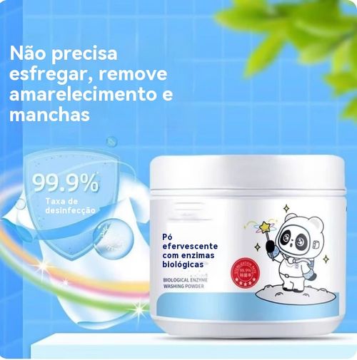 Pó de bolhas enzimáticas para roupa, removedor de manchas, branqueador potente, para quem quer limpar roupas com facilidade, remove manchas amarelas e aumenta o branco
