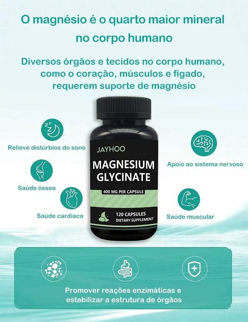 Cápsulas de magnésio glicinato JAYHOO, ajudam a dormir e a reparar a neurastenia🔥😤💥⚡🦾