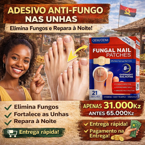 Adesivo anti-fungo para unhas | Reparação rápida durante a noite | Entrega em Luanda