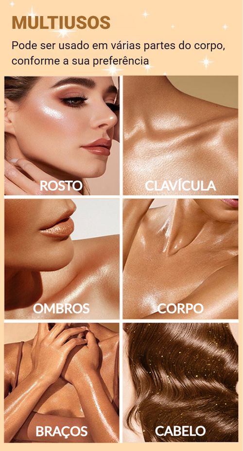 ✨✨ ILUMINADOR MULTIUSOS SELINE GIRL ✨✨ 💎 Brilho Natural Que Faz a Pele Brilhar de Verdade! 💎