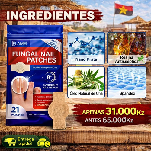 Adesivo anti-fungo para unhas | Reparação rápida durante a noite | Entrega em Luanda