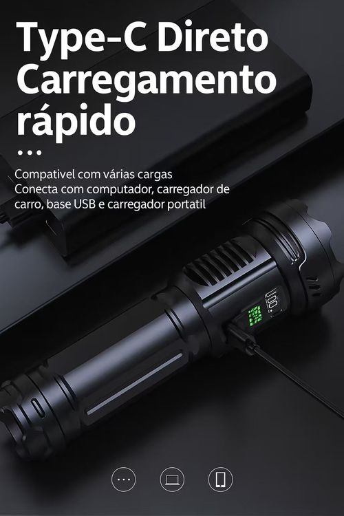Lanterna poderosa Canglong de nova geração com luz branca super brilhante