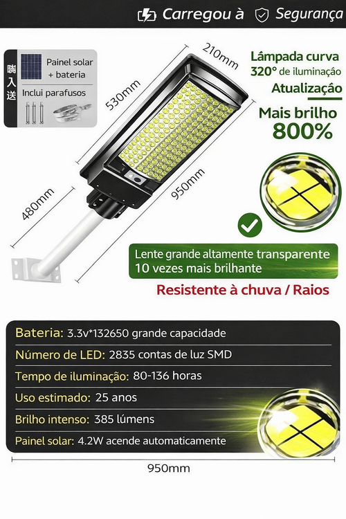 🔆 Poste de Luz Solar Super Potente ☀️ Direto da Fábrica Chinesa | Parceria de Negócio