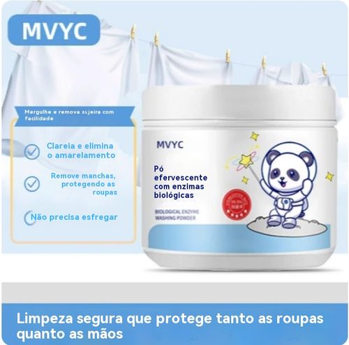 Pó de bolhas enzimáticas para roupa, removedor de manchas, branqueador potente, para quem quer limpar roupas com facilidade, remove manchas amarelas e aumenta o branco