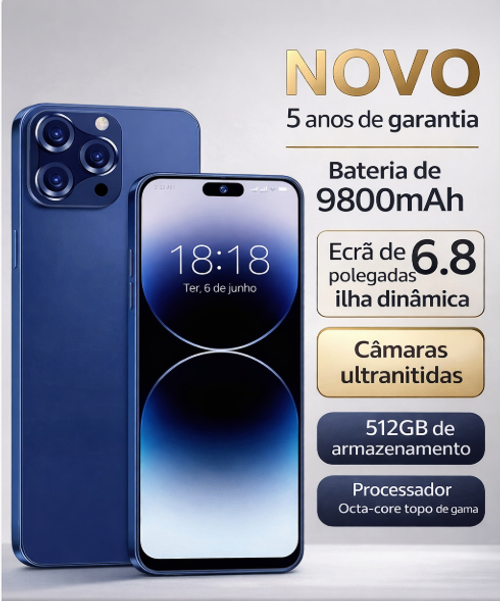 i16 Pro Max – Tela Gigante, Bateria Monstra e Som Potente 🔋📱🔥