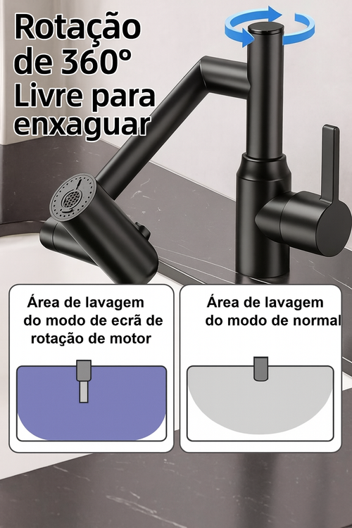 🔥 Torneira Digital Inteligente com Rotação 360° 💧 Três modos de água | Mostra a temperatura | Sem eletricidade