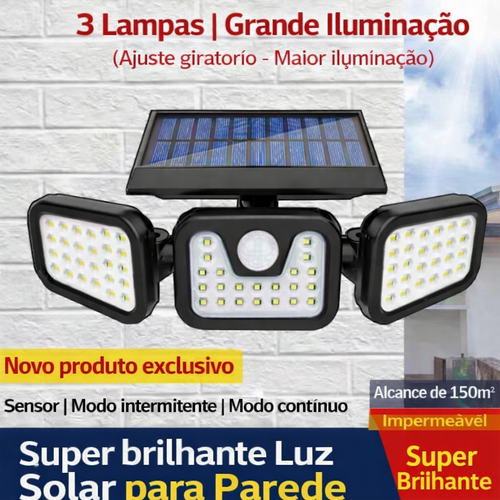 🌞 LUZ SOLAR SUPER POTENTE COM SENSOR 🔥