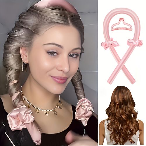 Kit de bouclage à froid - Bigoudis en satin pour boucler les cheveux pendant la nuit - Bigoudis à froid - Soins capillaires doux et efficaces
