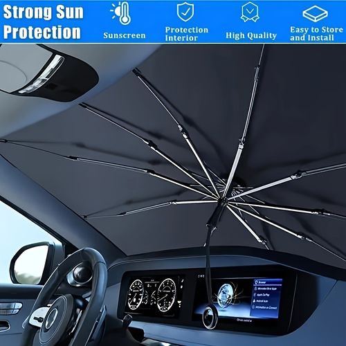 Pare-soleil de voiture pare-brise avant protection solaire et pare-soleil d'isolation thermique, équipement de rideau occultant, pare-brise de voiture petit parapluie de voiture