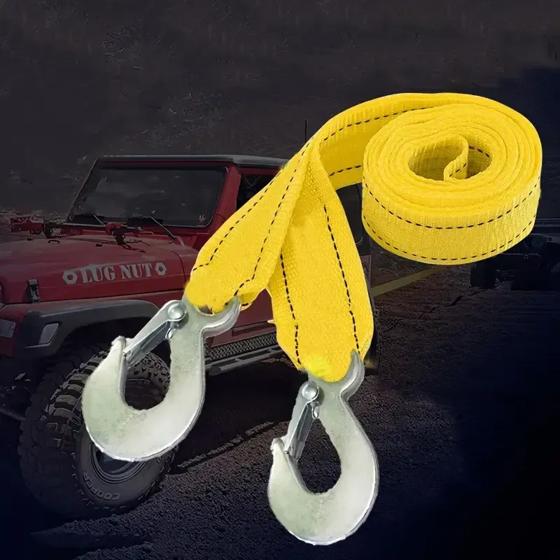 Corde de traction robuste de 3 tonnes, sangle de récupération en nylon durable de 153,9 pouces avec résistance à la rupture et sac de rangement - Idéal pour le recyclage des véhicules d'urgence, utilisation hors route