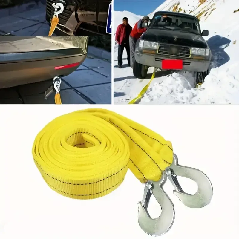 Corde de traction robuste de 3 tonnes, sangle de récupération en nylon durable de 153,9 pouces avec résistance à la rupture et sac de rangement - Idéal pour le recyclage des véhicules d'urgence, utilisation hors route
