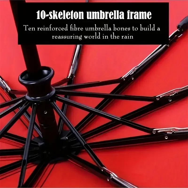 Parapluie automatique pliant à trois voiles, renforcé et épaissi, pour hommes et femmes, adapté aux conditions ensoleillées et pluvieuses.