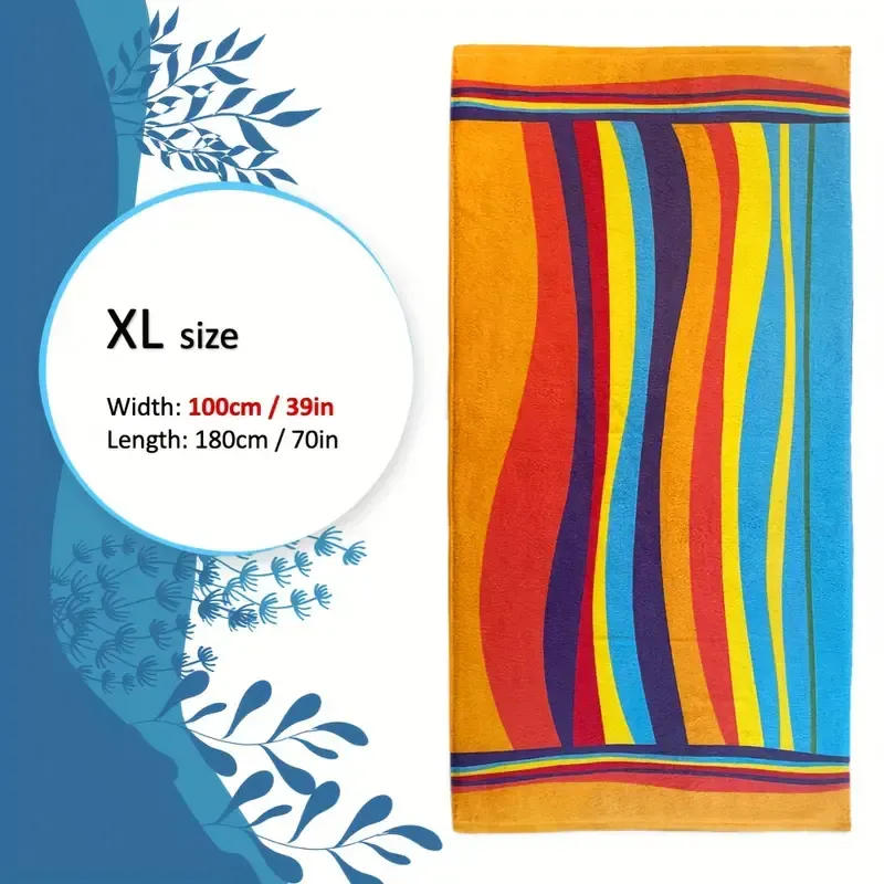 Serviette de plage extra large à rayures ultra douce