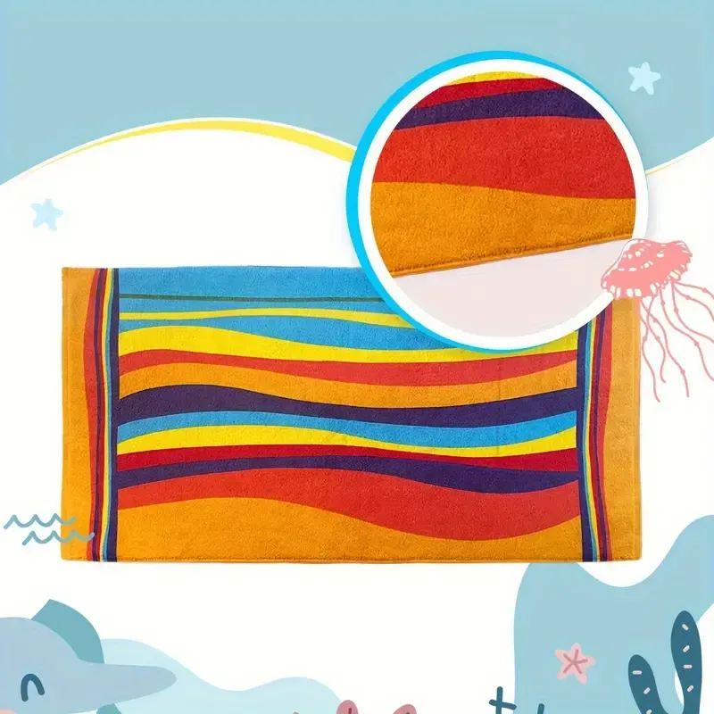 Serviette de plage extra large à rayures ultra douce