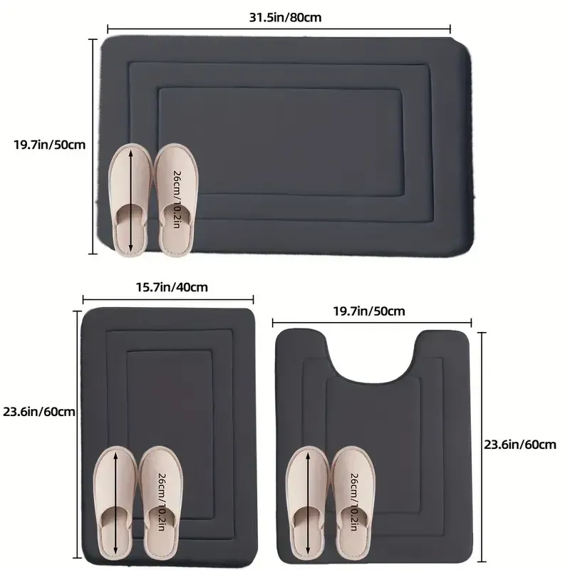 Tapis de bain en mousse à mémoire de forme, tapis de cuisine