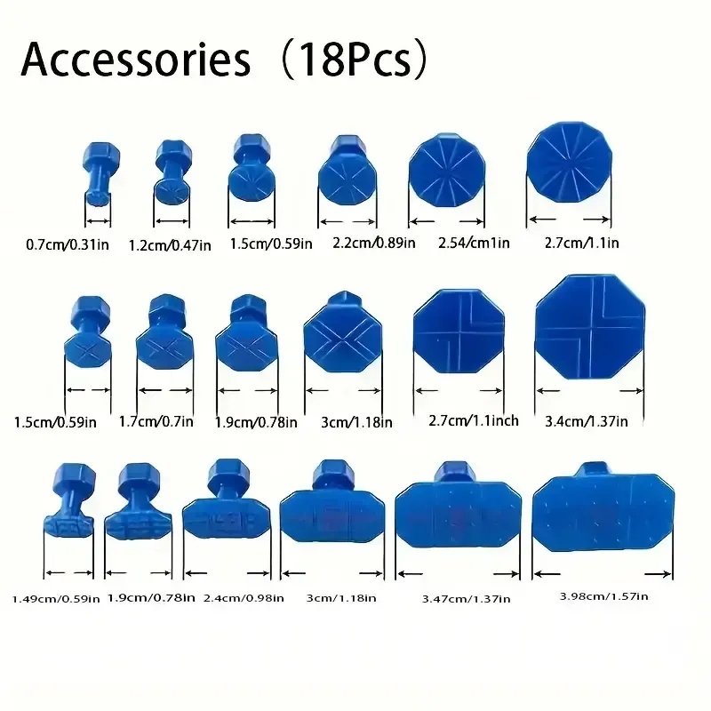 Outils de réparation de bosses automobile, Kit de réparation sans peinture pour carrosserie, Extracteur de bosses avec pastilles d'extraction, Outil de réparation de dommages sur carrosserie incluant tapis de protection, Élimination des petites déformations