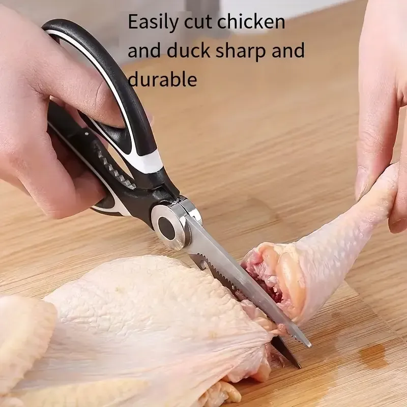 Kitchen Scissors, Poultry Shears, Kitchen Shears, Kitchen Fish Bone Scissors, Multifunctional Stainless Steel Chicken Bone Scissors For Duck Fish, Food Scissors, Kitchen Meat Scissors, Nut Opener, Bottle Opener, Kitchen Accessories