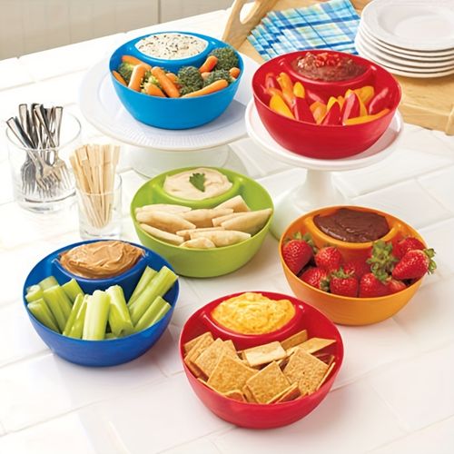 Plateau de service de frites en plastique incassable, lot de 6 couleurs,