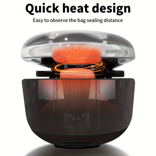 Mini scelleuse et coupeuse de sacs 2 en 1 - Machine de mise sous vide portable pour collations fraîches, biscuits et stockage des aliments - Fonctionne avec des piles (AA), outil de cuisine noir