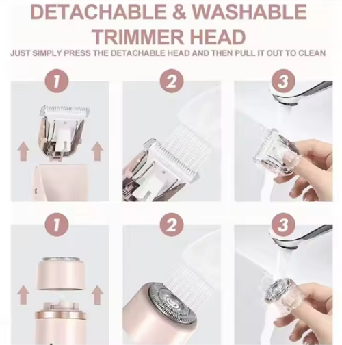1pc Tondeuse à cheveux électrique à double tête pour femmes, batterie au lithium rechargeable, chargement USB, rasoir de bikini multifonction et rasoir de visage pour bras, cuisses, corps avec batterie au lithium rechargeable, chargement USB, pour cadeau idéal de nouvel an