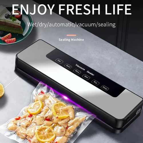Machine de scellage sous vide commerciale de 65 KPA pour aliments, système d'économie de repas avec 30 sacs gratuits, modes sec et humide, machine de scellage 6 en 1 pour le stockage des aliments et sous vide, machine de scellage automatique des aliments