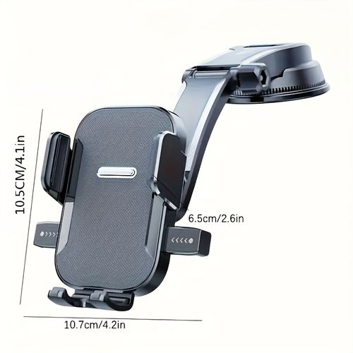 Support de téléphone portable pour voiture avec ventouse autobloquante, rotatif et réglable pour une visualisation horizontale verticale, fixation portable, conception mécanique