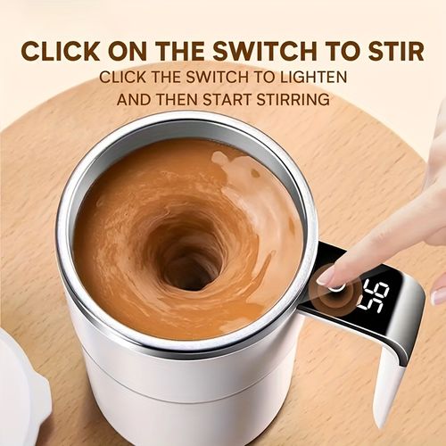 Tasse à café auto-mélangeuse rechargeable avec affichage de la température - rechargeable par USB