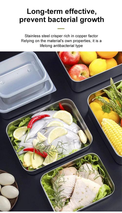 6 morceaux de plat carré en acier inoxydable (avec couvercle)