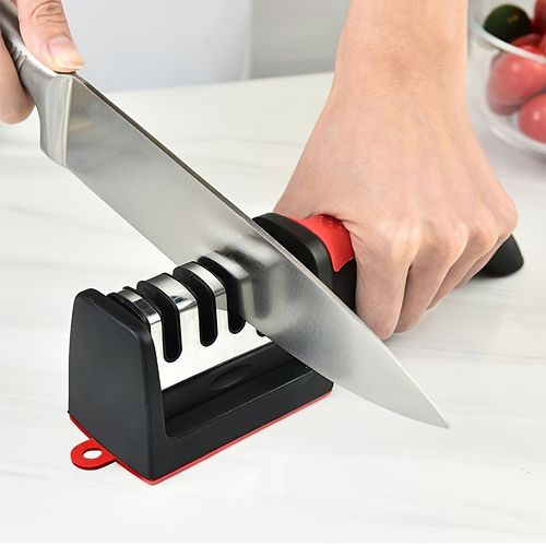 Facas de Cozinha Profissional em 4 Etapas - Pedra de Afiar em Tungstênio e Cerâmica Diamante para Chefs