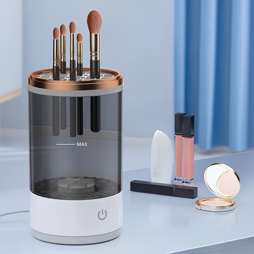 Nettoyeur de Pinceaux de Maquillage Alimenté par USB - Sans Batterie, Inodore, Accessoire Essentiel pour la Beauté, pour le Retour à l'École
