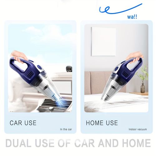 Aspirateur à main sans fil pour voiture familiale, puissant aspirateur à aspiration USB, mini aspirateur de nettoyage, équipé de divers accessoires, adapté à la voiture, à la maison, au bureau et à d'autres outils de crevasse.