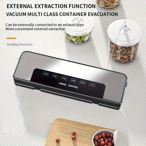 Machine de scellage sous vide commerciale de 65 KPA pour aliments, système d'économie de repas avec 30 sacs gratuits, modes sec et humide, machine de scellage 6 en 1 pour le stockage des aliments et sous vide, machine de scellage automatique des aliments