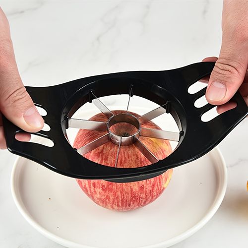 Trancheuse et vide-pomme en acier inoxydable - Coupe-fruits manuel et durable avec lames uniformes, poignée ergonomique, gadget de cuisine pour des pommes parfaitement tranchées, trancheuse à fruits