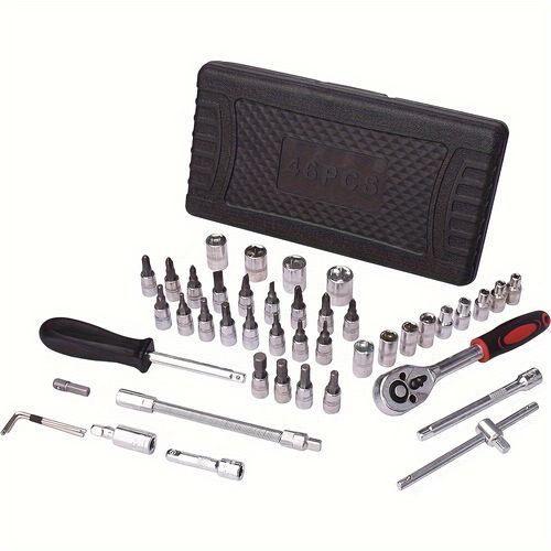 Ensemble d'outils professionnels de maître automobile, 46 pièces ensemble d'outils haut de gamme pour la réparation de voitures, de vélos et de motos