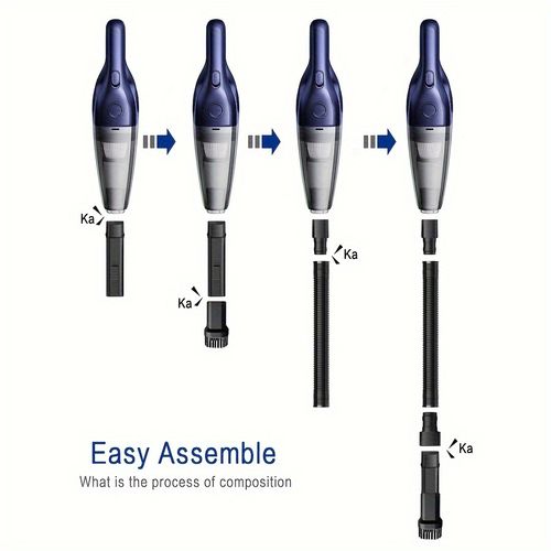 Aspirateur à main sans fil pour voiture familiale, puissant aspirateur à aspiration USB, mini aspirateur de nettoyage, équipé de divers accessoires, adapté à la voiture, à la maison, au bureau et à d'autres outils de crevasse.