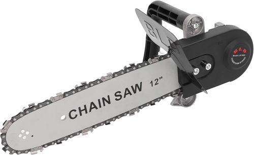 12 Inch Electric Angle Grinder Chain Saw Converter, Angle Grinder Conversion Electric Chain Saw Kit, Adjustable Electric Logging Tool for 100-180mm Angle Grinder (With Two High Strength Hardened Chains)