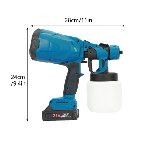Handheld Cordless Electric Paint Sprayer Multi-purpose High Voltage Electric Paint Sprayer, 3 Spraying Modes, Suitable for Walls, Furniture, Fences and Watering Flowers (with 2 Batteries)