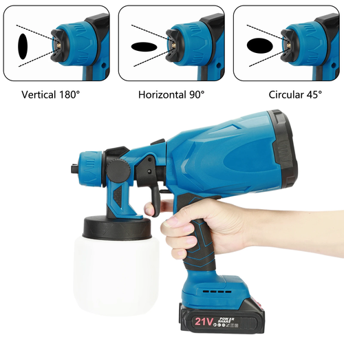 Handheld Cordless Electric Paint Sprayer Multi-purpose High Voltage Electric Paint Sprayer, 3 Spraying Modes, Suitable for Walls, Furniture, Fences and Watering Flowers (with 2 Batteries)