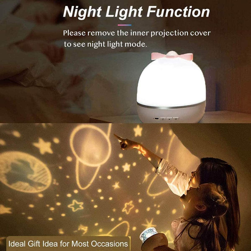 LED glow-in-the-dark galaxy music projector, 360 degree rotating music colour changing ambient light, seven colours starry night light.