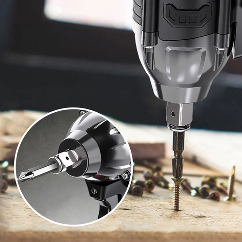Multi-functional super torque brushless electric wrench, electric screwdriver, electric drill, powerful High-efficiency brushless motor With two batteries