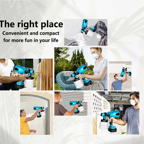 Handheld Cordless Electric Paint Sprayer Multi-purpose High Voltage Electric Paint Sprayer, 3 Spraying Modes, Suitable for Walls, Furniture, Fences and Watering Flowers (with 2 Batteries)