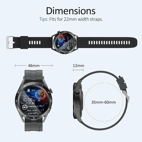 Men's Women's Smart Sports Watch, 3.53 cm Full Touch Screen Smart Watch, Sporty Waterproof, Heart Rate, Sleep Monitor, Pedometer, Calorie Activity Tracker for Android iPhone