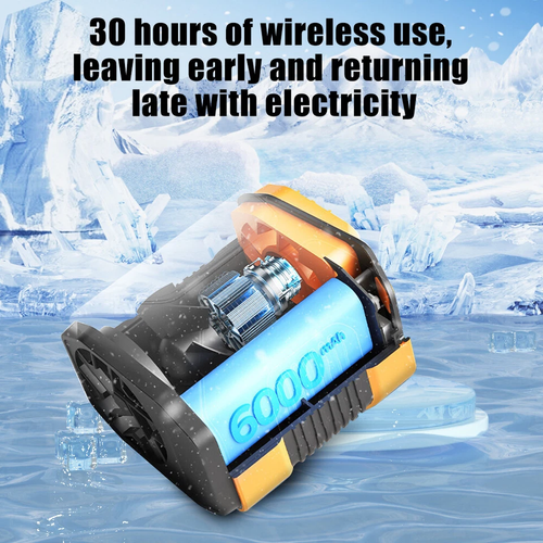 6000 mAh Multifunctional Waist Clip Fan Portable Mini Suspension Fan USB Rechargeable Fan Outdoor Camping Waist Fan with Portable Power Supply and Flashlight Ideal for Construction Workers, Outdoor Sports Travelers, and Camping Crowd (Orange and Black)