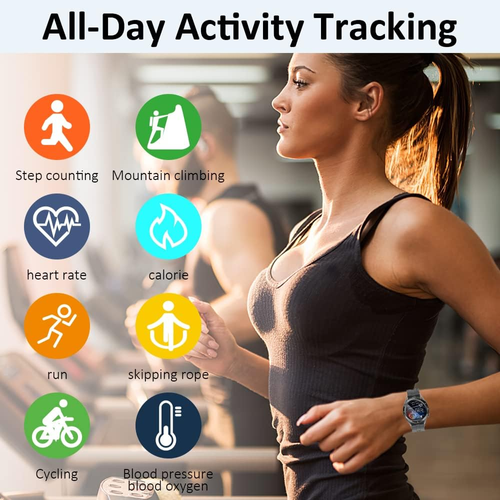 Men's Women's Smart Sports Watch, 3.53 cm Full Touch Screen Smart Watch, Sporty Waterproof, Heart Rate, Sleep Monitor, Pedometer, Calorie Activity Tracker for Android iPhone