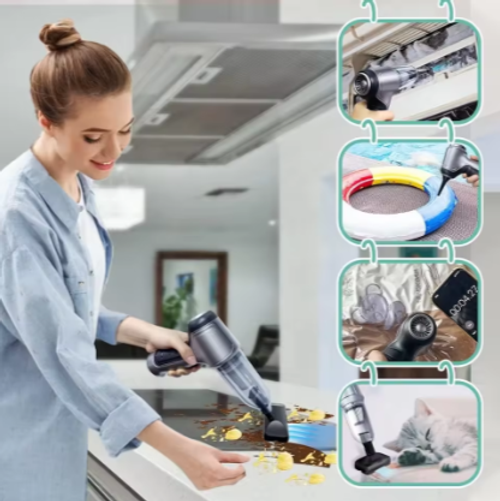 12 in 1 Mini 120W High Power Handheld Portable Car Vacuum Cleaner Car Accessories Rechargeable Brushless Motor 12000pa 2500mAh