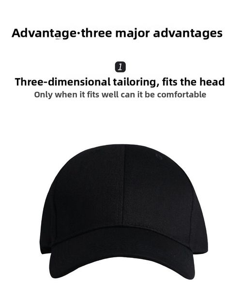 Plain Board Baseball Cap 100% Cotton Adjustable Unisex Japanese-style Large Head Circumference Face-flattering