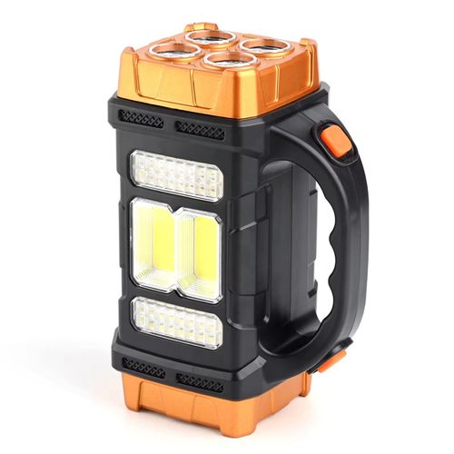 New Powerful 1200mah Super Bright Solar COB USB Rechargeable Power Bank Aluminum Alloy Torches Lights Tactical LED Flashlight