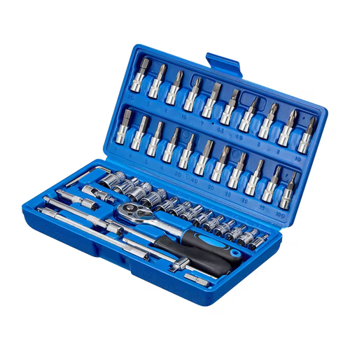 Hot Sell 46pcs Auto Repair Tool Kit Set Box Impact Socket Ratchet Tool Set Wrench Set Tool Kits Socket