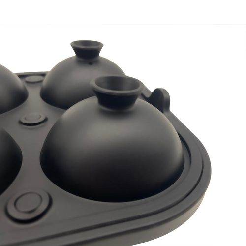 Fancy 2.5Inch Large Ice Ball Maker for Whiskey Easy to Release Leakproof 6 Cavity Silicone Ice Ball Mold with Funnel